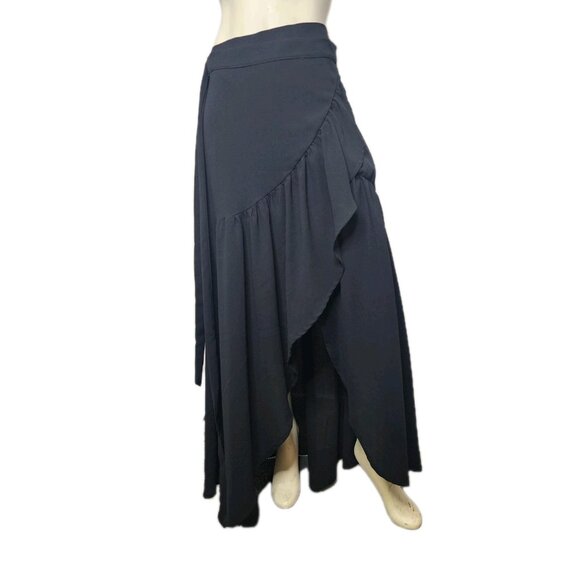 Know One Cares Women's Black Wrap Around Tie Skirt Large - Picture 1 of 8